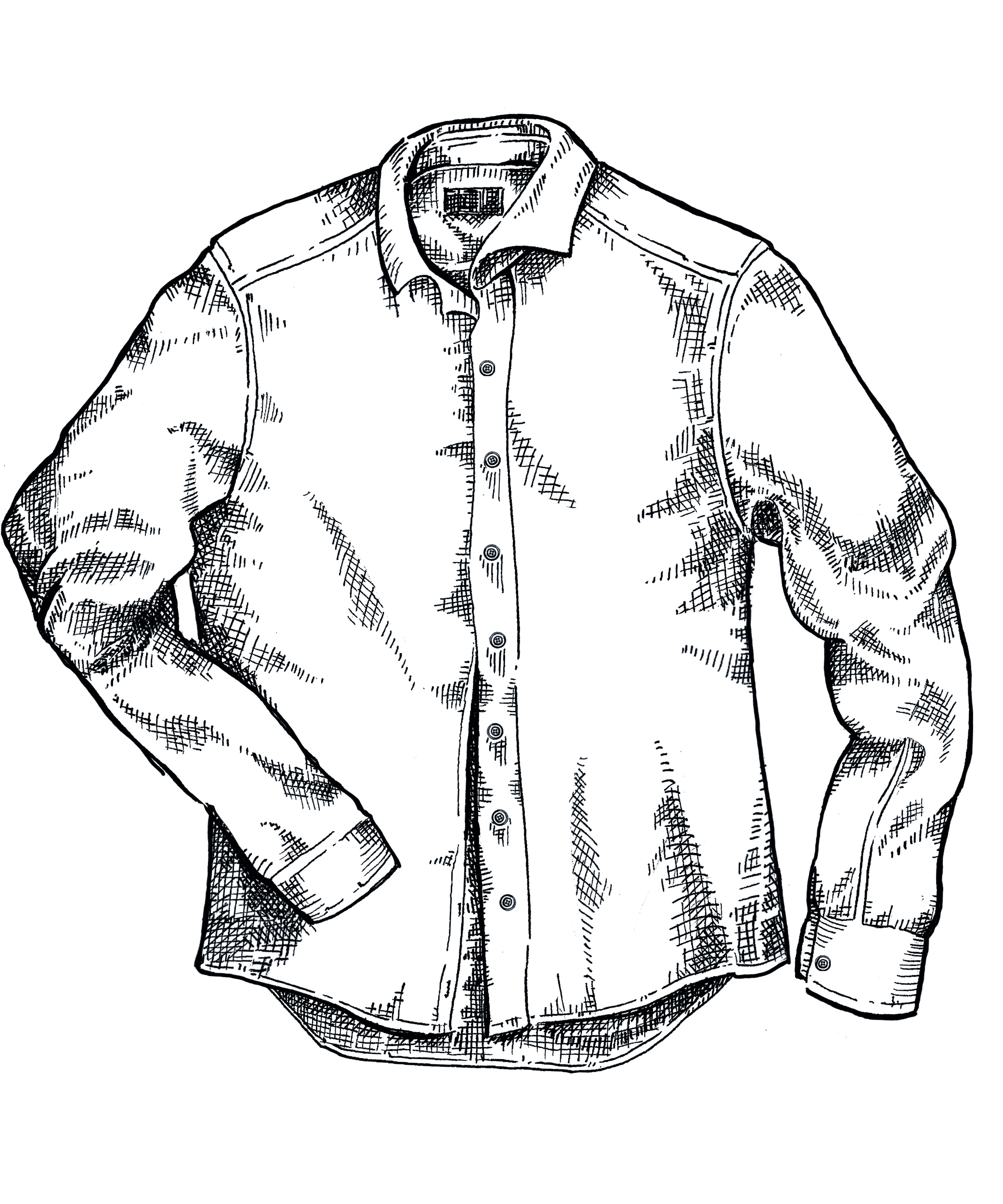 Shirt illustration for Berkeley. 2020. Crosshatch technique in ink.
